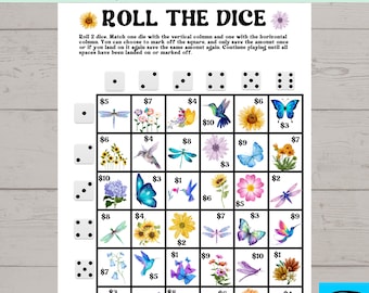 Printable Roll The Dice Savings Challenge Game, Money Savings Challenge, Money Challenge,  Dice, Instant Download, Printable PDF