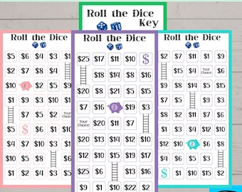 Printable Roll The Dice Savings Challenge Game, Money Savings Challenge, Money Challenge,  Dice, Instant Download, Printable PDF