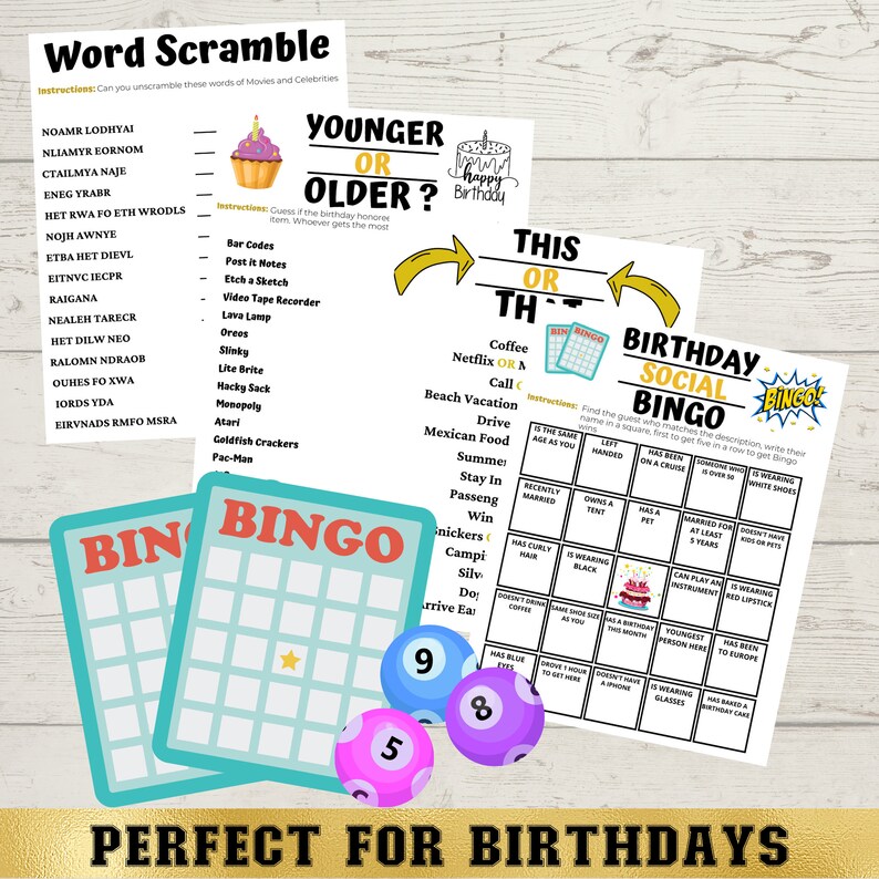 Printable 70th Birthday Party Games Born in 1953 Games 14 - Etsy