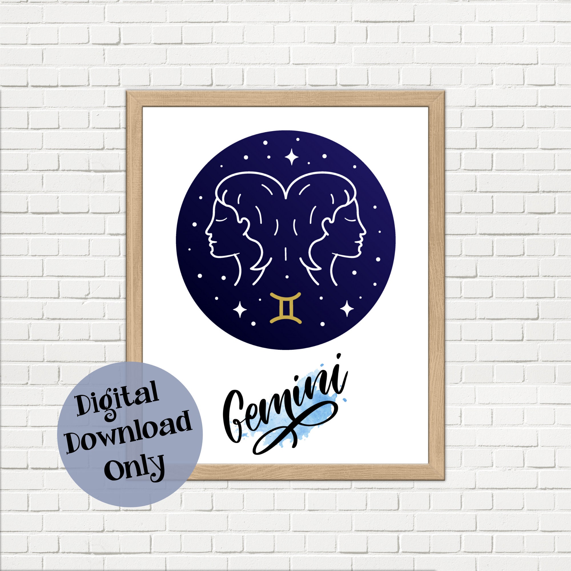 Gemini Astrology Zodiac Wall Art Decor Print - Etsy