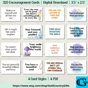 Carte di affermazione positiva stampabili, Carte di gratitudine, Note di carte di incoraggiamento, Carte di nota di apprezzamento