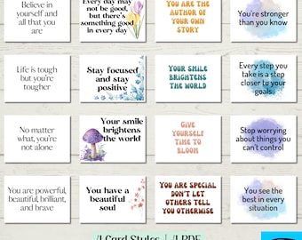 Cartes d'affirmation positive à imprimer, cartes de remerciement, cartes d'encouragement, cartes de remerciements