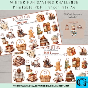 Winter Fun Savings Challenge Printable, Money Saving Challenge, Cash Stuffing, Budget Challenge, DIY  Cash Envelope, Savings Tracker