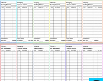 Cash Envelope Inserts Printable, Budgeting Inserts, Cash Tracker, Printable Insert, Cash Spending Log, Spending Tracker, Expense Tracker