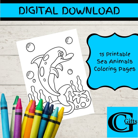 under the sea coloring pages sea life coloring ocean etsy