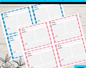 Printable Blank Recipe Cards, Recipe Card Template, Recipe Binder Printable, Recipe Page, Digital Download