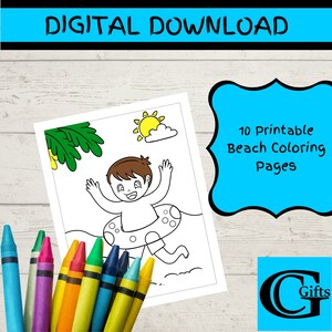 Summer Coloring Pages, Summer Activities, Coloring Sheets, Kids Coloring Pages, Beach Coloring Pages, Instant Download