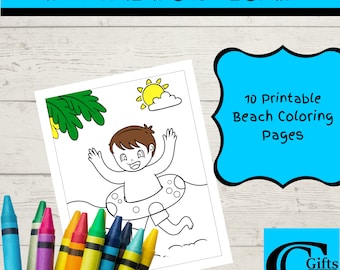 Summer Coloring Pages, Summer Activities, Coloring Sheets, Kids Coloring Pages, Beach Coloring Pages, Instant Download