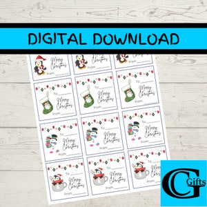 Printable Christmas Gift Tags | Instant Download | Printable Merry Christmas Gift Tags | DIY Christmas Tags | Digital Christmas Gift Tags