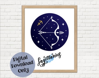 Sagittarius Astrology Zodiac Wall Art Decor Print