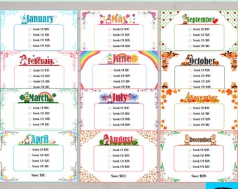 Low Income Savings Challenge Bundle, Monthly Savings Challenge Bundle, Savings Challenge Printable, Savings Tracker, Instant Download