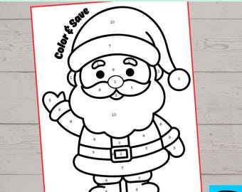 Color and Save Savings Challenge, Money Savings Challenge, Instant Download, Santa Claus, Printable PDF