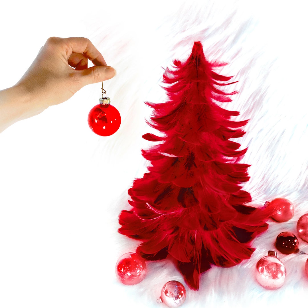 Red Feather Tree Christmas Trees for Holiday Events and Etsy