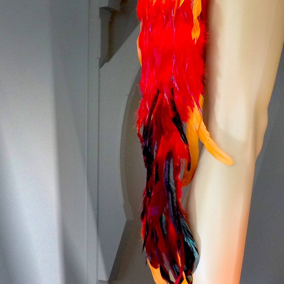 Deluxe Orange Yellow and Red Natural Feather Skirt Phoenix - Etsy
