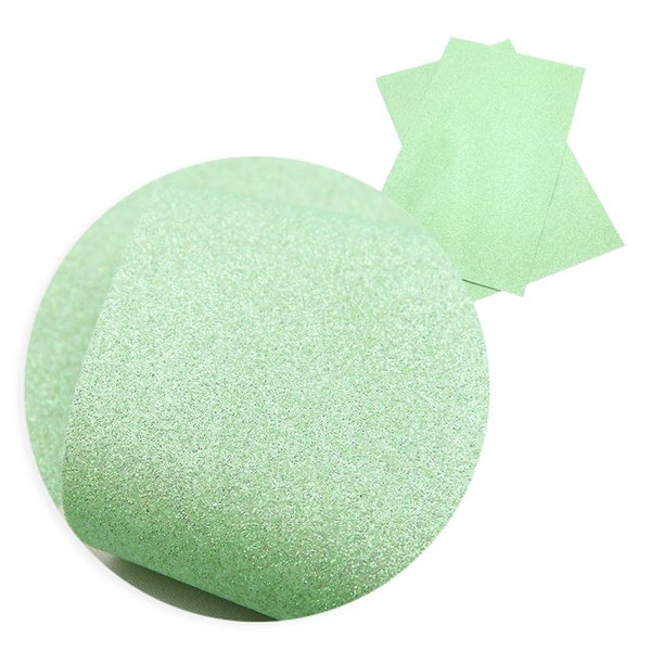 Mint Green Fine Glitter Fabric sheet- Fine Glitter Canvas - Fine Glitter Sheet - Glitter Fabric - Extra Fine Glitter -