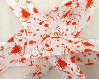 Blood Splatter Fold Over Elastic - FOE - Printed Elastic