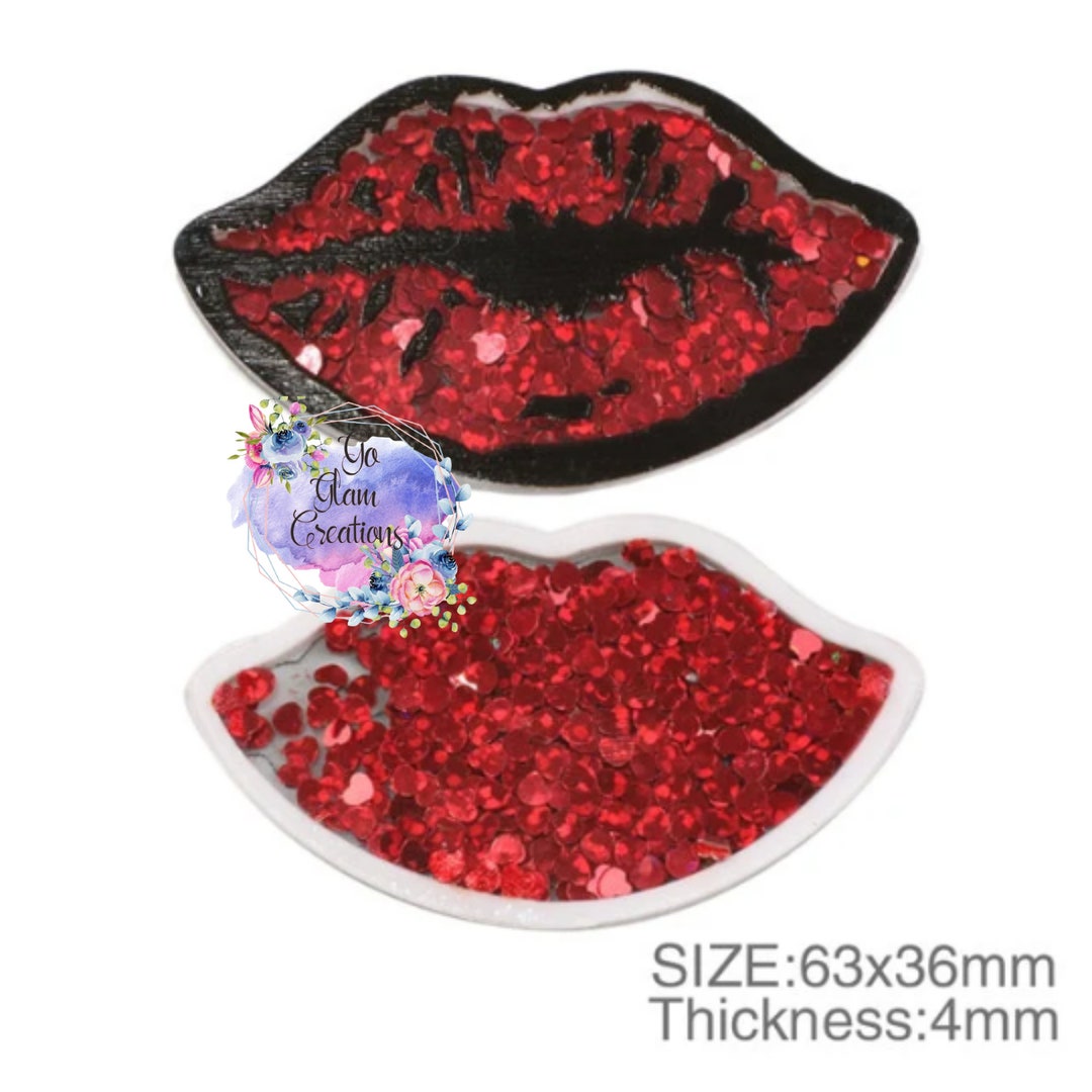 Lips Acrylic Shaker Sequins Shaker Hair Bow Supplies Etsy