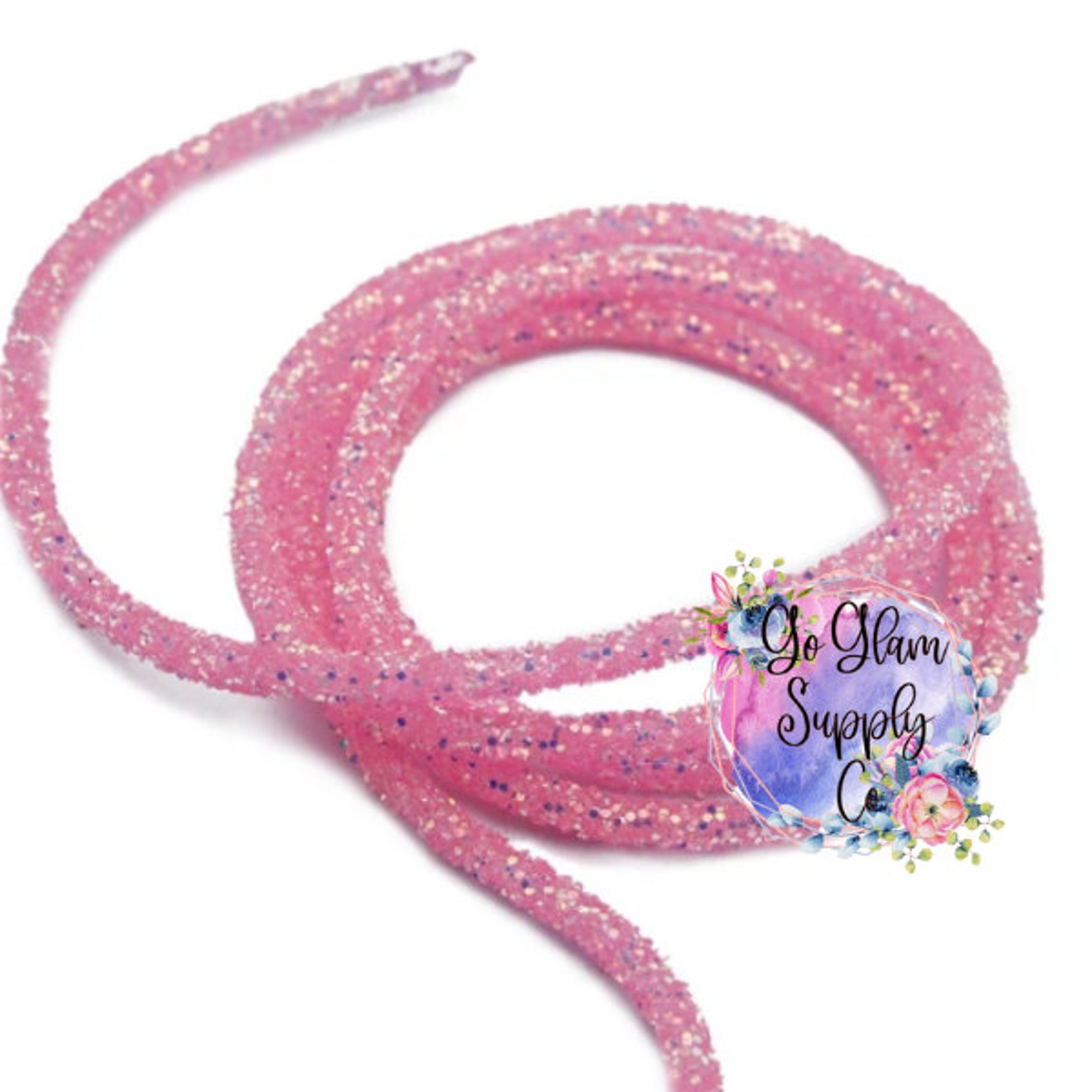 1 Yard 6mm Pink Chunky Glitter Cord Chunky Glitter Tubing Etsy