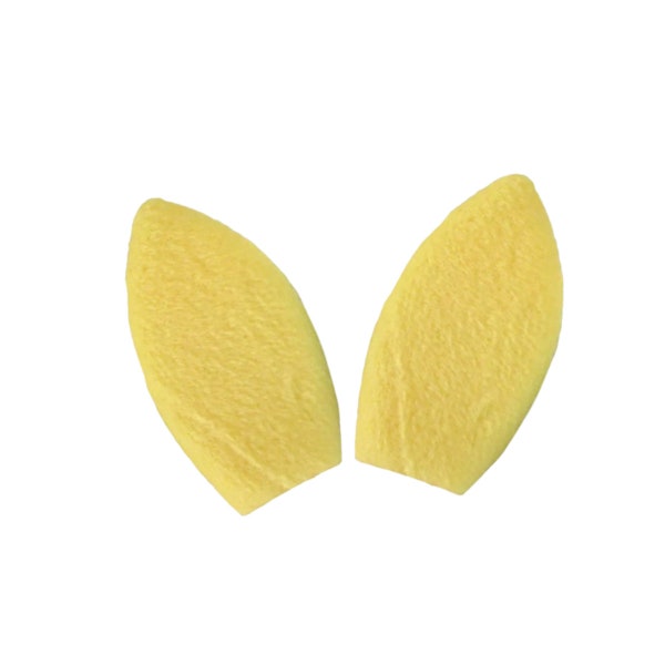 Yellow Padded Furry Bunny Ears - Bow Ears - Headband Ears - Plush Bunny Ears