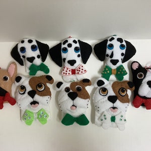Felt AKC Non Sporting Group Ornaments - * Boston Bull Dog * Bull Dog * Dalmatian * French Bull Dog *