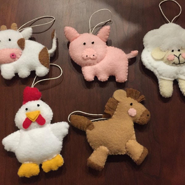 Felt Animal Ornaments Etsy