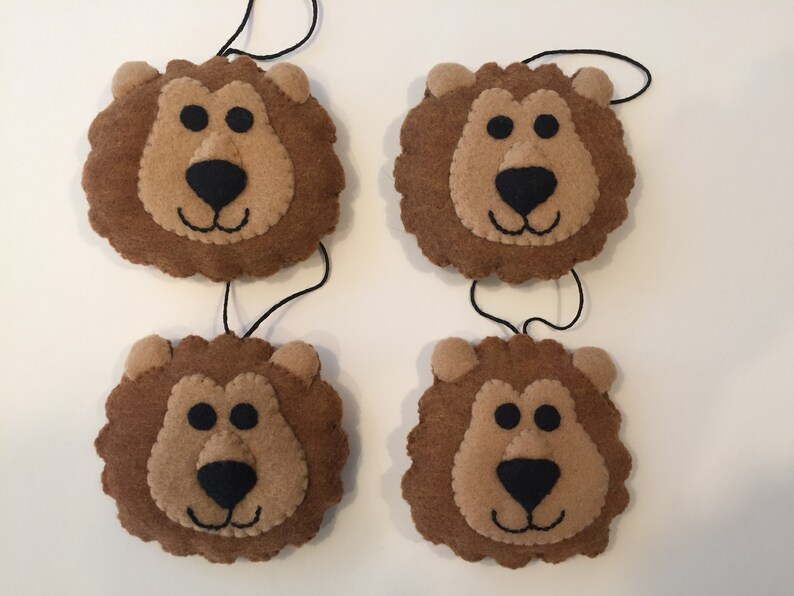 Felt Zoo Animal Ornaments Bear Elephant Giraffe | Etsy