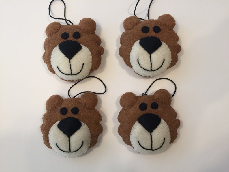 Felt Zoo Animal Ornaments Bear Elephant Giraffe | Etsy