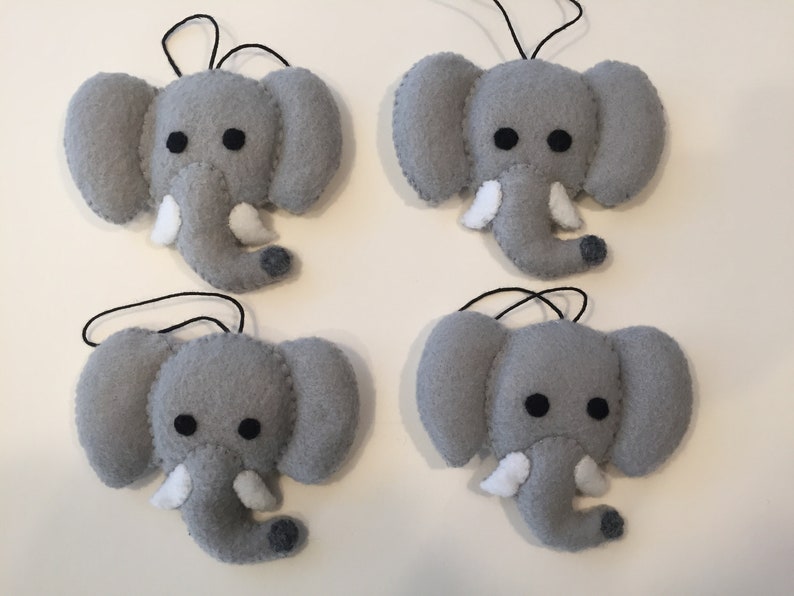 Felt Zoo Animal Ornaments Bear Elephant Giraffe | Etsy