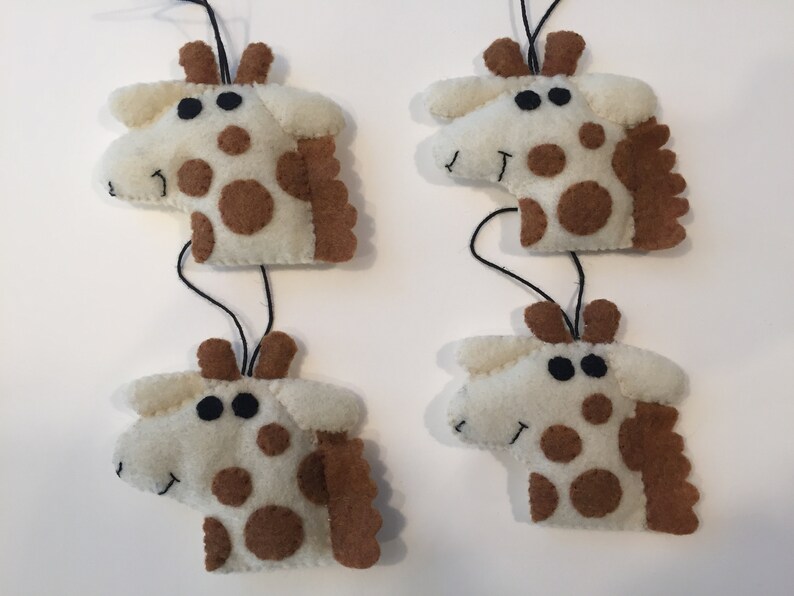 Felt Zoo Animal Ornaments Bear Elephant Giraffe | Etsy
