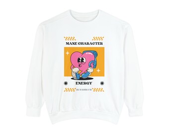 Bold and Retro heart with warm yellow graphic sweatshirt