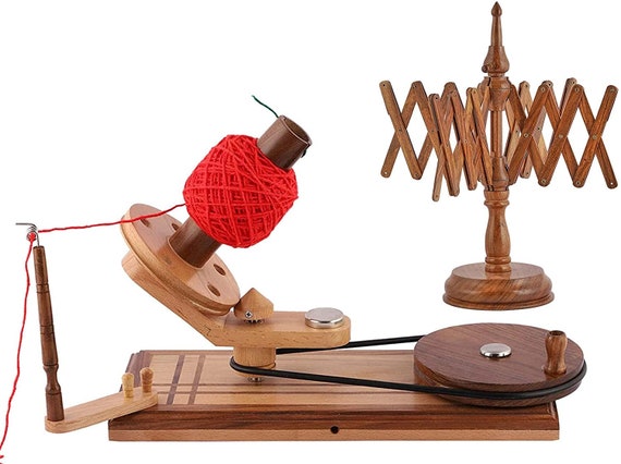  Hand Operated Yarn Ball Winder, Table Top Yarn Swift - Wooden  Yarn Winder for Crocheting, Yarn Winder for Knitting Combo