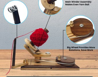 Enrouleur De Pelote De Fil Manuel - Pour Laine Et Fil à Tricoter, Fixation Sur Table (bord < 4,5 Cm) - 3