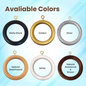 Premium Wooden Curtain Drapery Rod Rings 12 Pcs, Best for 1.25, 1.8, 2 Inch Curtain Rod For Smooth Functioning