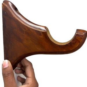 Set di staffe per aste per tende in legno: faggio naturale, adatte per aste fino a 2 pollici