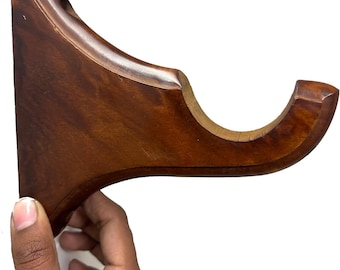 Wooden Curtain Rod Bracket Set: Natural Beechwood, Fits Up to 2 Inch Rod