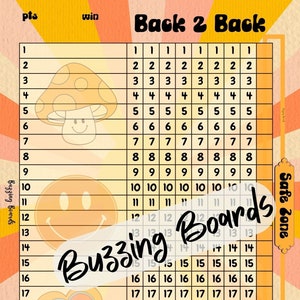 Back to Back Groovy Orange Bingo Board, B2B - 22Lines (22 Players) 1 PDF, 8.5 x 11 inches, Printable