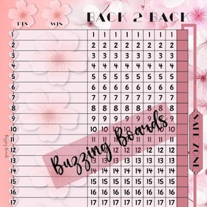 Tableau de bingo Back to Back Blossoms - 22 lignes (22 joueurs) 1 PDF, 8,5 x 11 pouces, imprimable