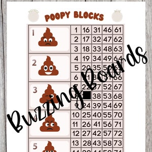 Poo Blocks, Block Party Bingo Boards, 5 Player (straight and Mixed) PDF ...
