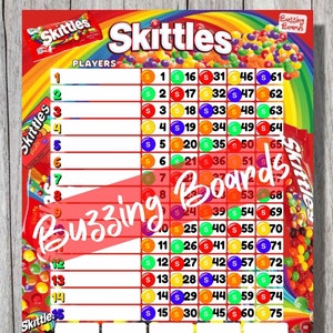 Planches de bingo Skittlescandy 2 PDF (droits et mixtes), 8,5 x 11 pouces, 15 lignes, 1 à 75 boules, imprimable