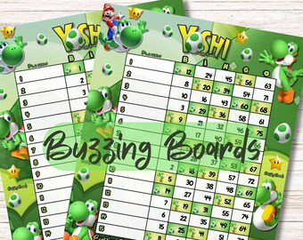 YoshiaBingo Boards 2 PDF's (gerade und gemischt), 8,5 x 11 Zoll, 15 Zeilen, 1 bis 75 Kugeln, printable