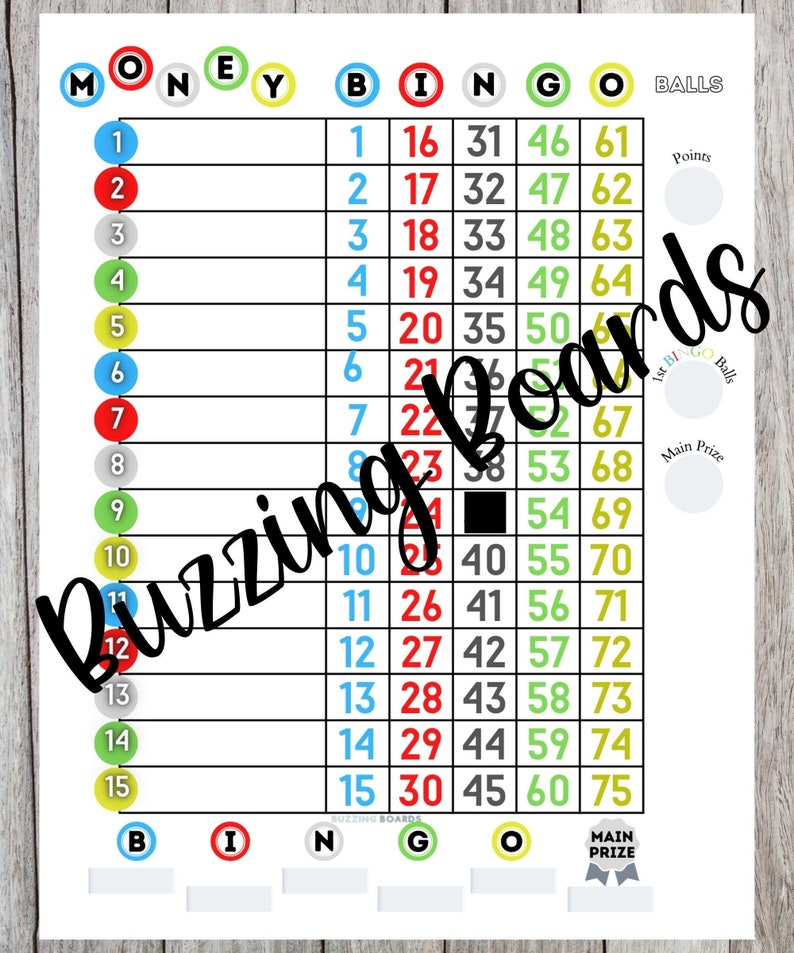 Bingo Ranges Money Bingo Balls, Bingo Board, 2 Pdf's (straight and Mixed) , 8.5 X 11 ...
