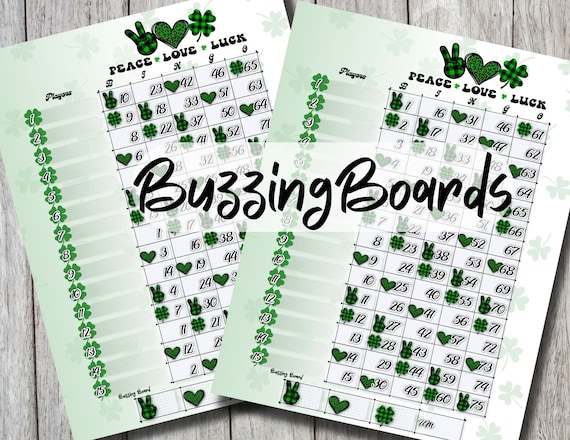 Peace Love Luck Bingo Board, 2 PDF's (straight and mixed) 8.5 x 11 inches, 15 Lines, 1 to 75 balls, Printable, St. Patrick's Day Theme