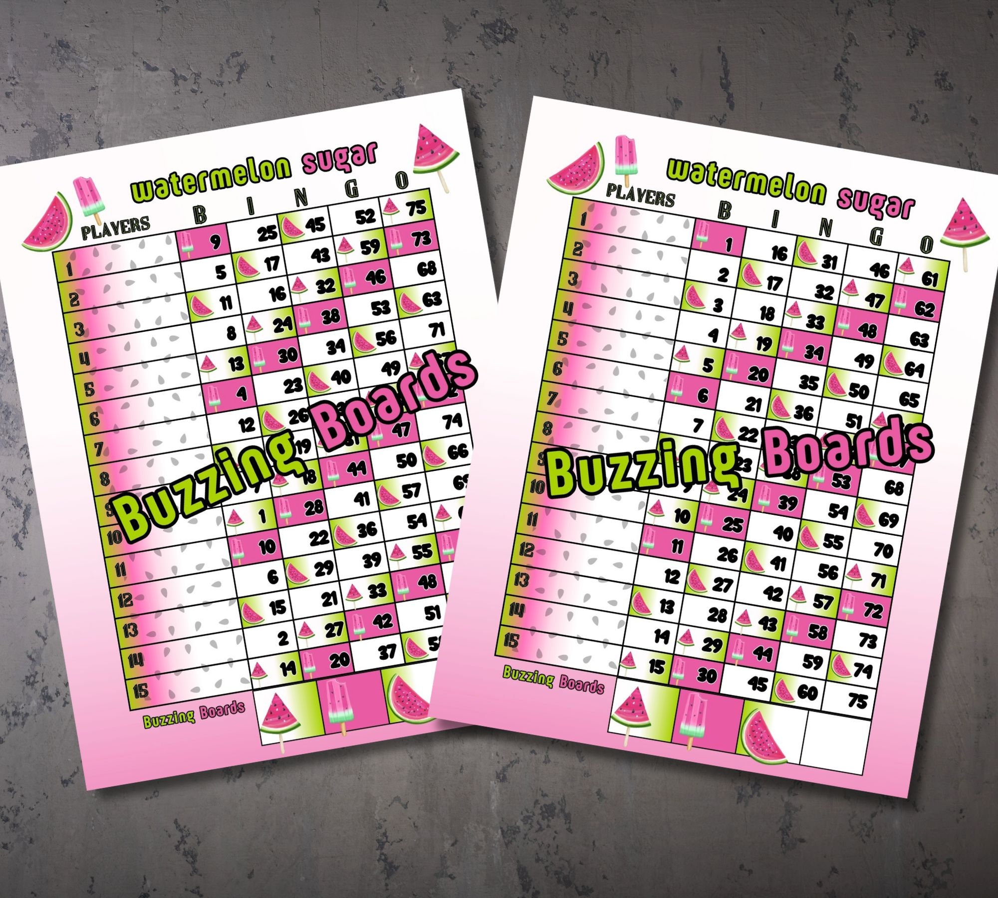 10 Pack 15 LINE Bingo Boards, 5 Player (straight and Mixed) PDF File, 8 ...