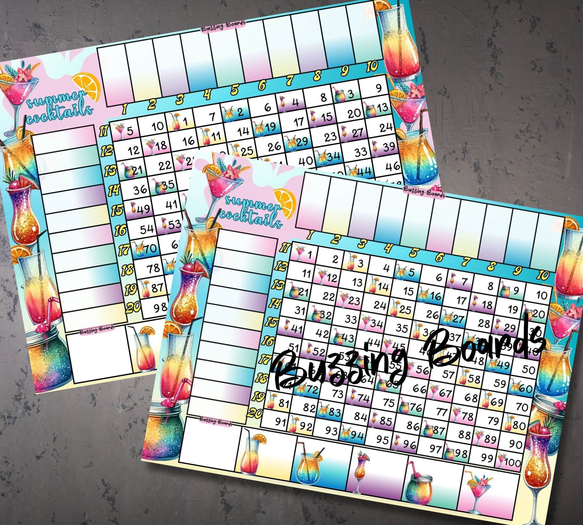 Ten Pack GRID Bingo Boards, 20 Players (straight and Mixed) PDF File, 8 ...