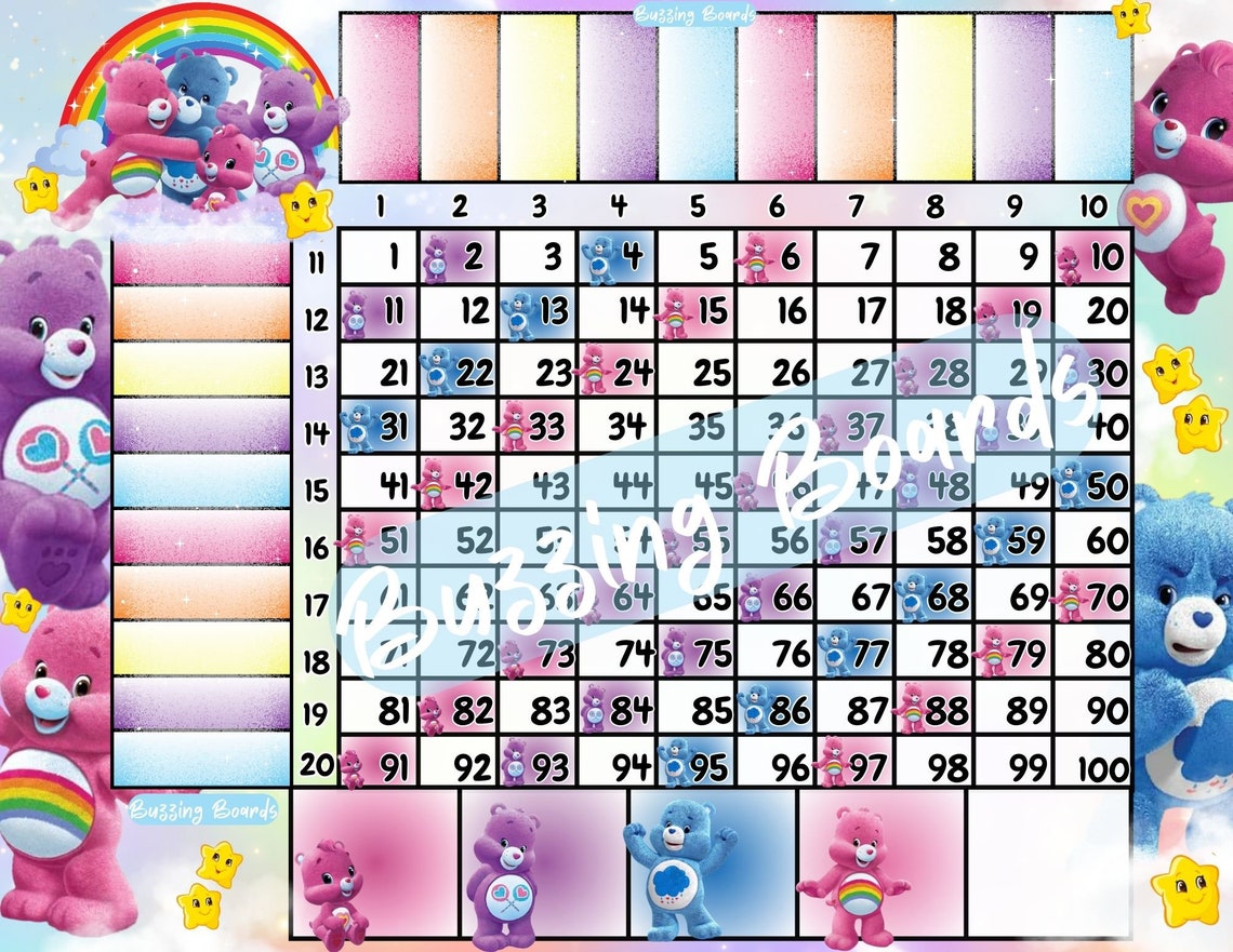 Care Grid Bingo Board, 10x10 20 Players, 2 PDF Files (straight and ...