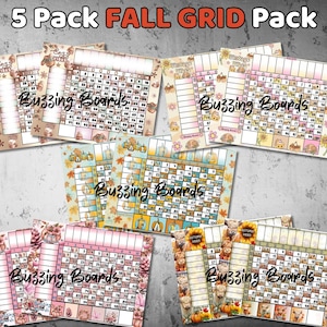 Peut inclure: Un ensemble de cinq grilles de jeu sur le thème de l'automne avec une variété de motifs. Chaque grille présente une grille de 10x10 avec les nombres de 1 à 100. Les grilles sont parfaites pour une variété d'activités, telles que la reconnaissance des nombres, le comptage et les jeux de mathématiques.