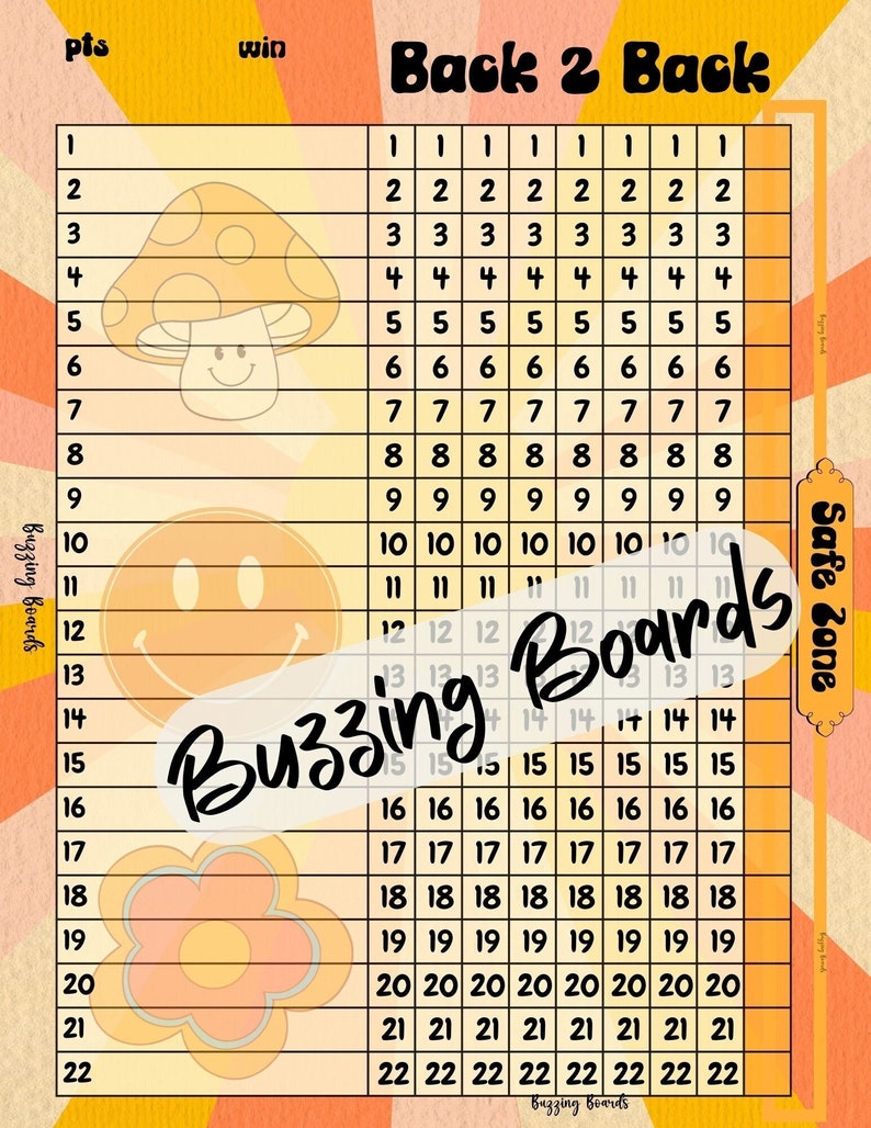 Back to Back Groovy Orange Bingo Board, B2B - 22lines (22 Players) 1 ...