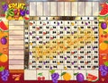 FruitSpin Bingo Board Grid, 10x10 Grid, 20 players, 2 PDF Files (Straight and Mixed), 11 x 8.5 inches, Landscape Printable, Full Color