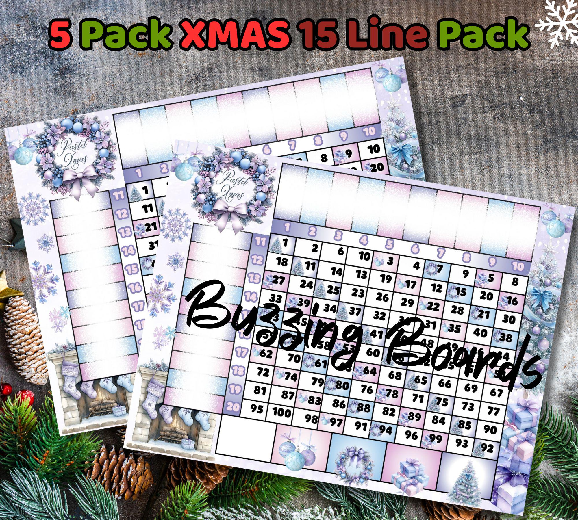 Five Christmas Theme Bingo GRID Pack, Xmas Bingo Board Bundle - 20 ...