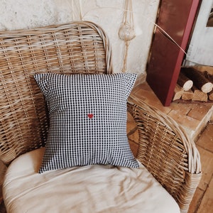 Square Gingham Cotton Cushion Cover